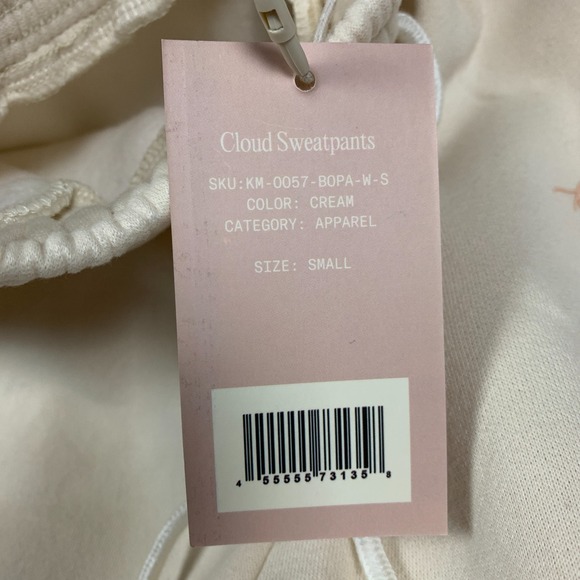 NWT Kristin Made Cloud Sweatpant Women's Small S Cream Drawstring Fleece Jogger - Picture 3 of 9